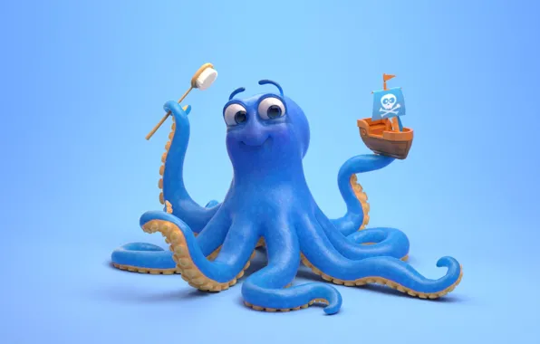 Picture art, octopus, boat, children's, Johnson & Johnson - Shampoo TV Advertisement, Fabio Sciedlarczyk