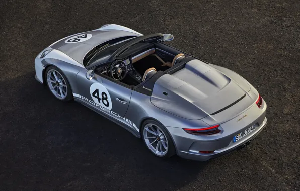 Picture asphalt, 911, Porsche, top, Speedster, 991, 2019, gray-silver, 991.2