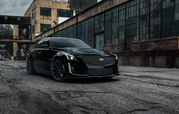 Picture Cadillac, CTS-V, Wall, Black, Lights, America