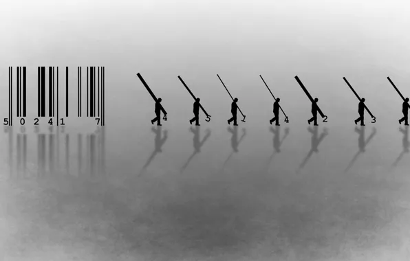Picture background, barcode, silhouettes