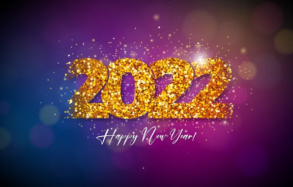 Picture background, gold, figures, New year, golden, new year, happy, purple, decoration, sparkling, 2022