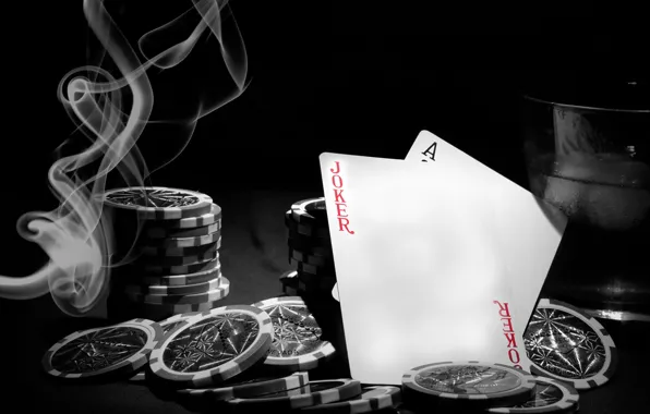 Picture card, chips, poker