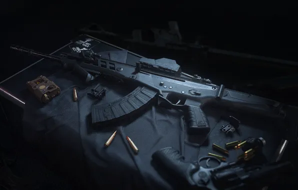 Picture rendering, gun, weapons, gun, pistol, weapon, render, muffler, Kalashnikov, assault rifle, assault Rifle, Model 327, …