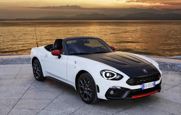 Picture shore, Roadster, spider, black and white, double, Abarth, 2016, 124 Spider