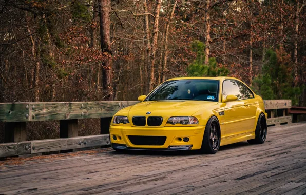 Picture BMW, Autumn, Yellow, E46, M3