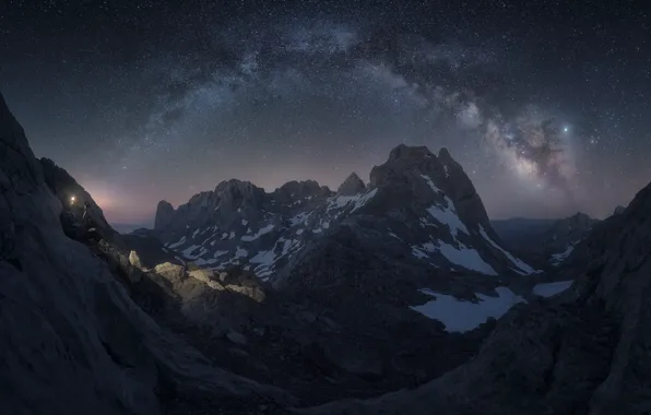 Picture mountains, The milky way, mountains, milky way