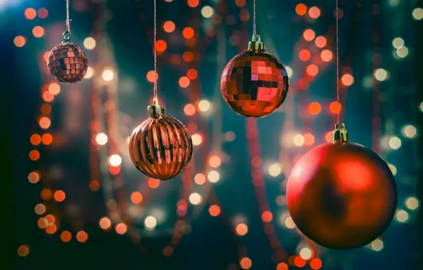 Picture balls, glare, balls, Christmas, New year