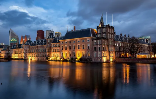 Picture lights, the evening, Netherlands, Holland, The Hague