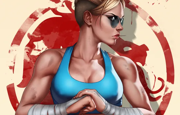 Picture girl, art, Mortal Kombat, Cassie Cage, Cassie Cage, by Dandonfuga