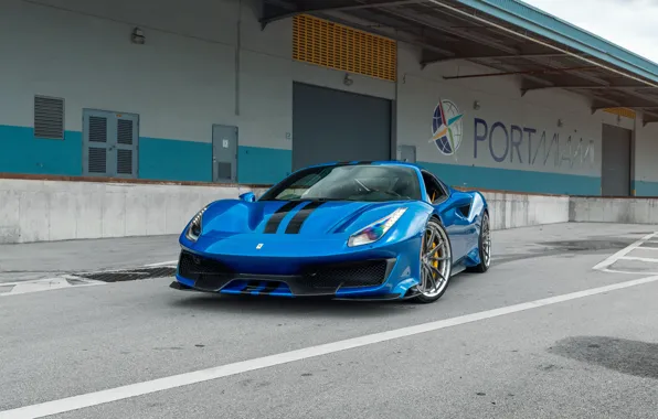 Picture Ferrari, Blue, 488 Pista