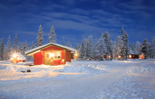 Picture winter, snow, trees, landscape, nature, winter, house, house, hut, landscape, nature, beautiful, winter, snow