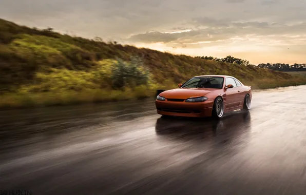 Picture Orange, Car, Road, Nissan Silvia S15