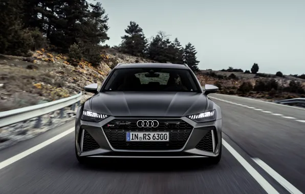 Picture road, Audi, before, universal, RS 6, 2020, 2019, dark gray, V8 Twin-Turbo, RS6 Avant