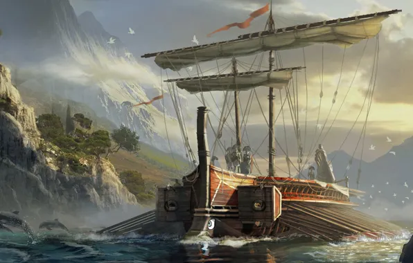 Picture multi-platform video game, Eddie Bennun, Assassin's Creed:Origins, Greek Trireme