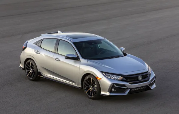 Picture Honda, Civic, Hatchback, hatchback, the five-door, 2020, 2019, gray-silver