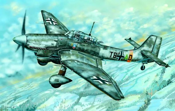 Picture Winter, Ju-87, Ju.87D-5, Dive bomber, Stab III./SG 2, SG 2
