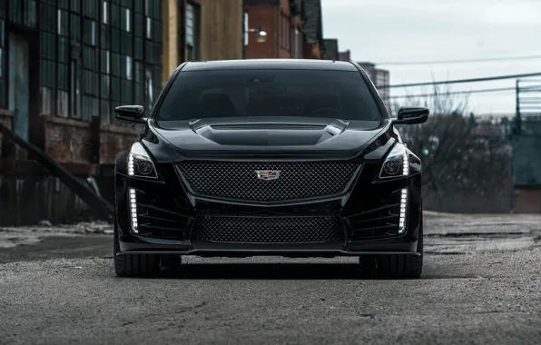 Picture Cadillac, Muscle, CTS-V, Front, Black, Lights, Face