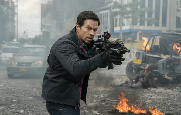 Picture look, pose, weapons, street, weapon, street, Mark Wahlberg, pose, Mark Wahlberg, James Silva, 22 miles, …
