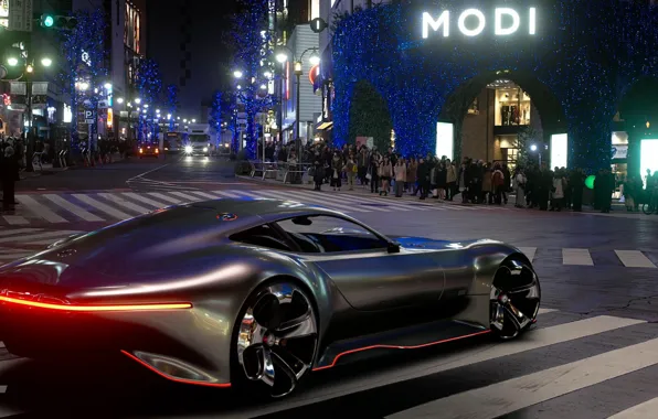 Picture Concept, Auto, Black, The game, Japan, Machine, Mercedes, Benz, Lights, Vision, Race, Mercedes - Benz, …