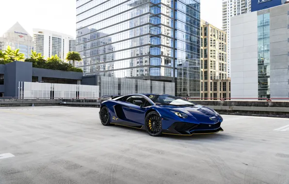 Picture Lamborghini, Blue, Aventador