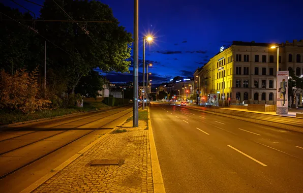 Picture street, the evening, Austria, lights, Vienna