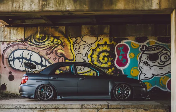 Picture car, Subaru, Impreza, graffiti