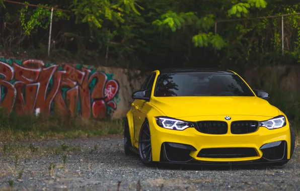 Picture BMW, Black, Yellow, F80, M3