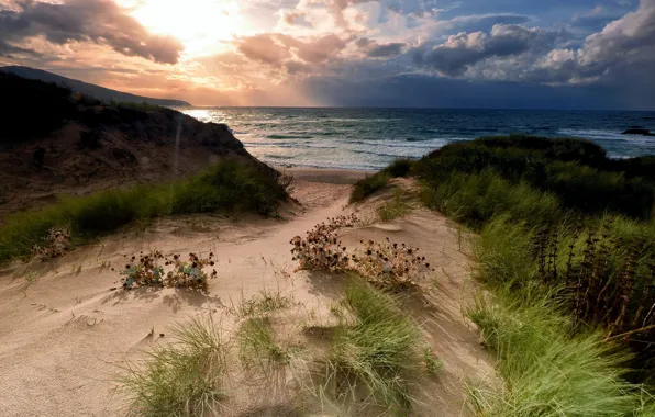 Picture sand, sea, landscape, nature, shore, coast, beauty