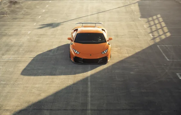 Picture Lamborghini, Orange, Parking, VAG, Huracan