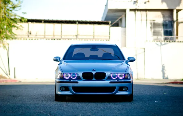 Picture BMW, E39, Silver, M5, Front view