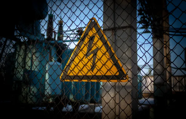 Picture danger, sign, warning, the fence, industry, electricity, attention, current, high voltage