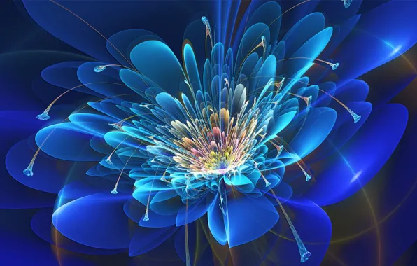 Picture flower, fractals, beauty, neon, petals, flower, beauty, neon, computer graphics, petals, inflorescence, fractals, computer graphics, …