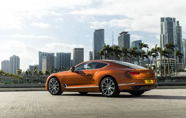 Picture coupe, Bentley, 2019, Continental GT V8, houses on the background