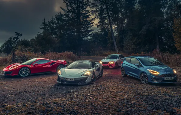 Picture McLaren, Ford, BMW, Ferrari, Fiesta, 488, 570S, M2