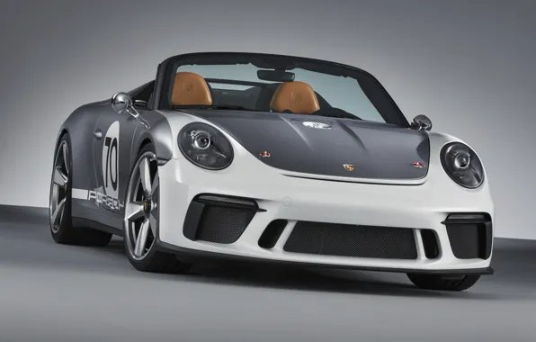 Picture Porsche, front view, 2018, gray-silver, 911 Speedster Concept