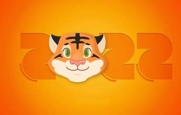 Picture tiger, background, holiday, figures, New year, new year, 2022