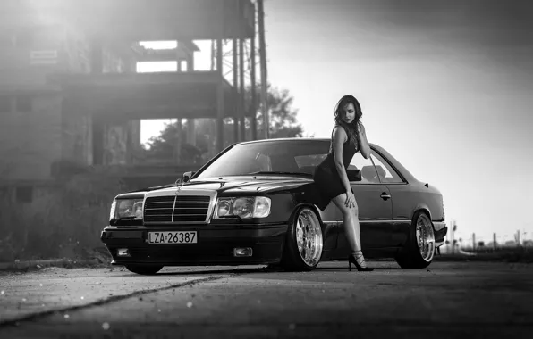 Picture Girl, Model, Coupe, Mercedes - Benz, W124