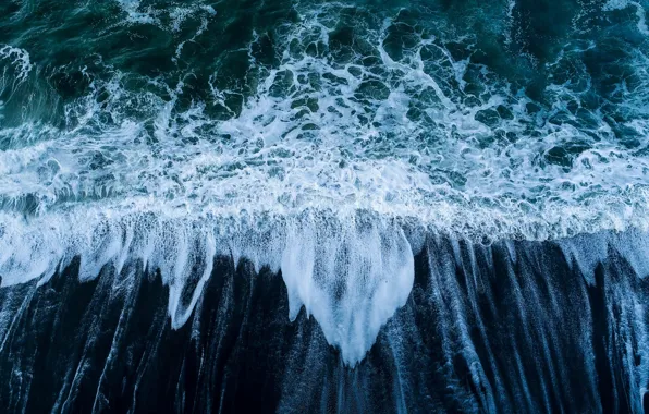 Picture sea, wave, foam, the ocean