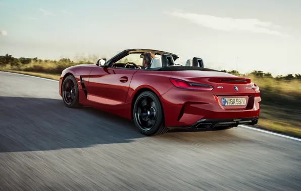 Picture road, red, BMW, back, Roadster, BMW Z4, First Edition, M40i, Z4, 2019, G29