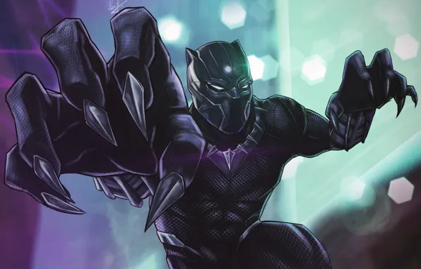 Picture Art, Style, Marvel, Comics, Illustration, Characters, Superhero, Costume, Black Panther, Claws, Saif Z.K