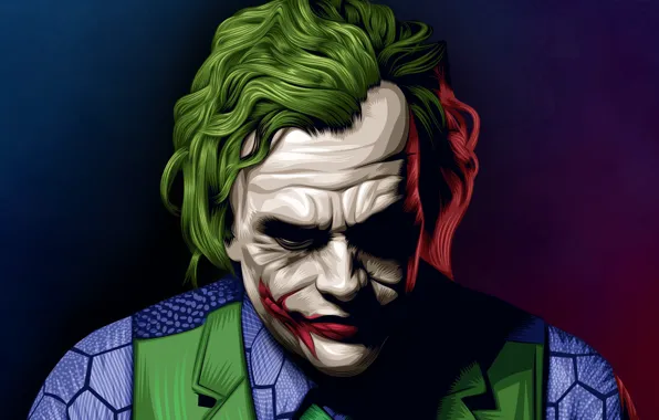 Wallpaper Batman, Joker, hair, joker, Heath Ledger, makeup, hero, scars ...