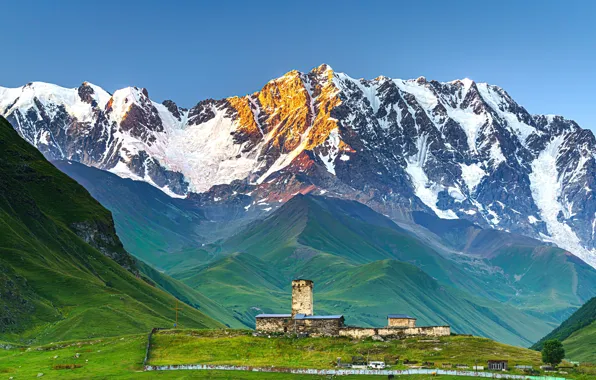 Picture mountains, tops, Georgia, Upper Svaneti