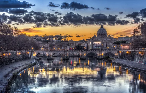 Picture Italy, Roma, Vatican sunset