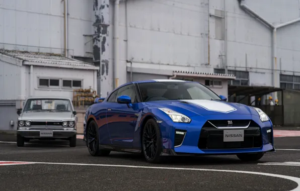 Picture blue, coupe, Nissan, GT-R, Skyline, R35, 50th Anniversary Edition, KPGC10, 2020, 2019