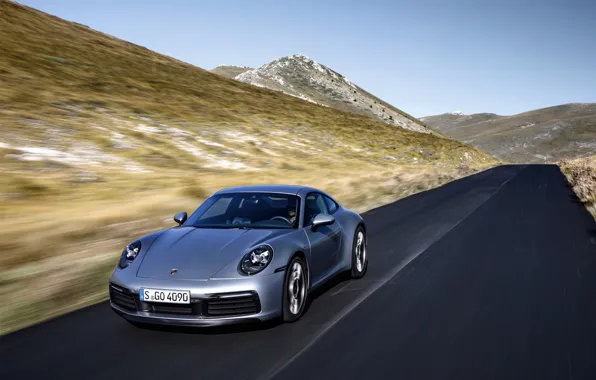 Picture asphalt, movement, coupe, 911, Porsche, Carrera 4S, 992, 2019