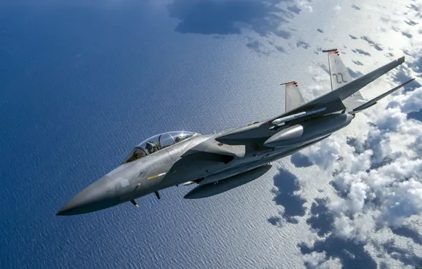 Picture Sea, Fighter, USAF, Obloka, F-15C Eagle