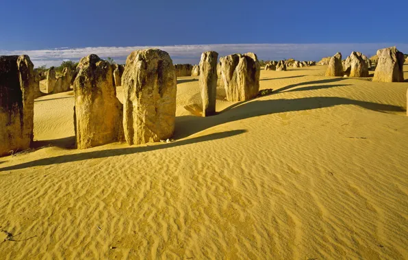 Picture sky, desert, landscape, nature, clouds, rocks, sand, Australia, Sand Ripples, The Pinnacles