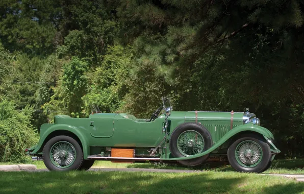 Picture Vintage, Retro, Side view, British Car, 1931 Bentley 4 14