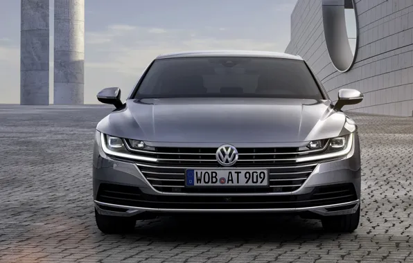 Picture Volkswagen, front view, 2018, Elegance, liftback, 2017, Arteon, gray-silver