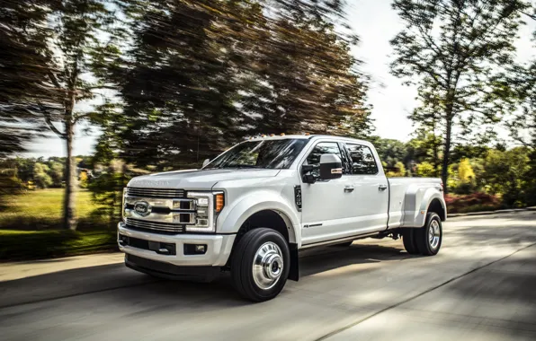 Picture trees, movement, Ford, pickup, 4x4, 2018, 440 HP, Super Duty, F-450, Limited, V8, 6.7 L., …